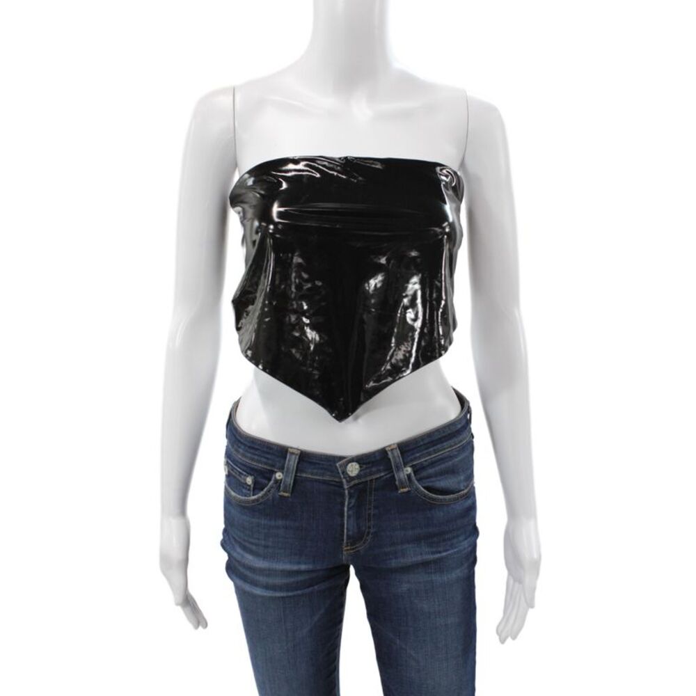 ROTATE Womens Off Shoulder Cropped Tank Black Party Size 6